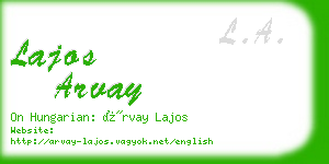 lajos arvay business card